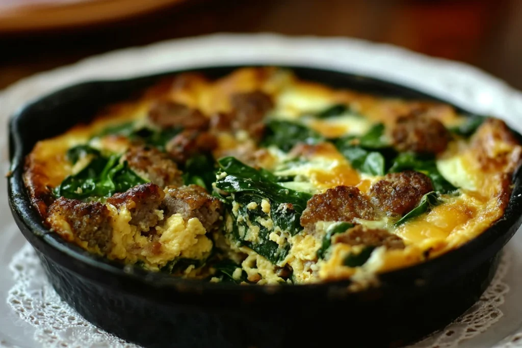 Spinach Sausage Egg Casserole