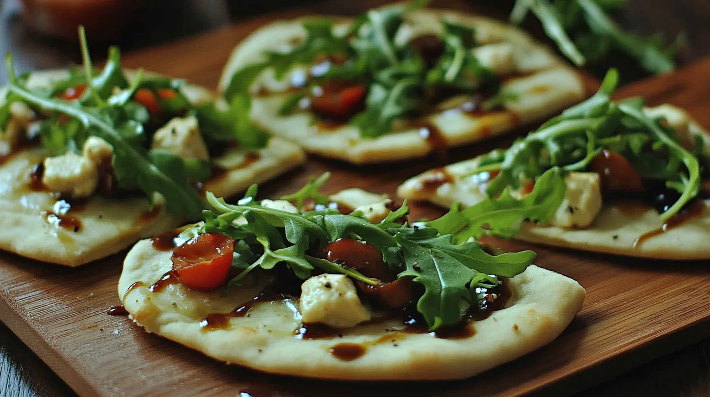 Arugula and Hummus Mini Pizzas