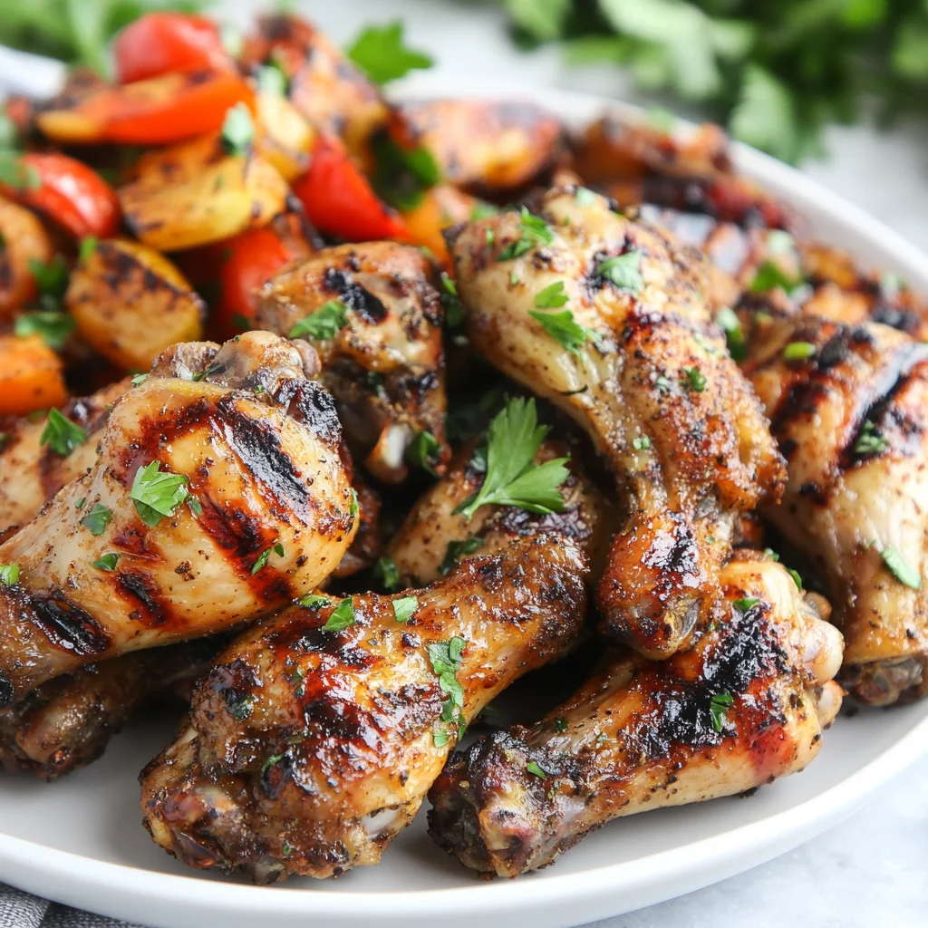 Grilled chicken wings served with roasted vegetables, highlighting nutritional value.