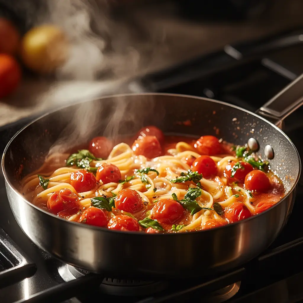 Reheating cherry tomato pasta