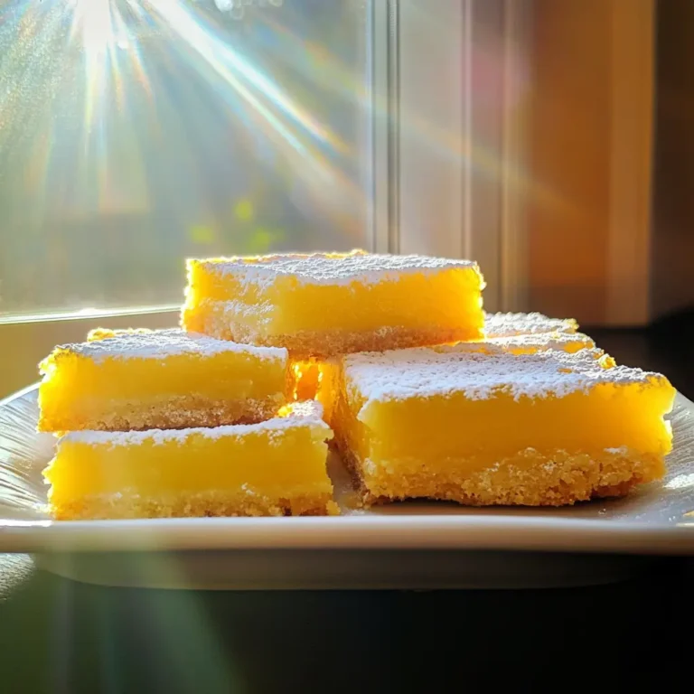 Homemade lemon bars with cake mix on a rustic wooden table