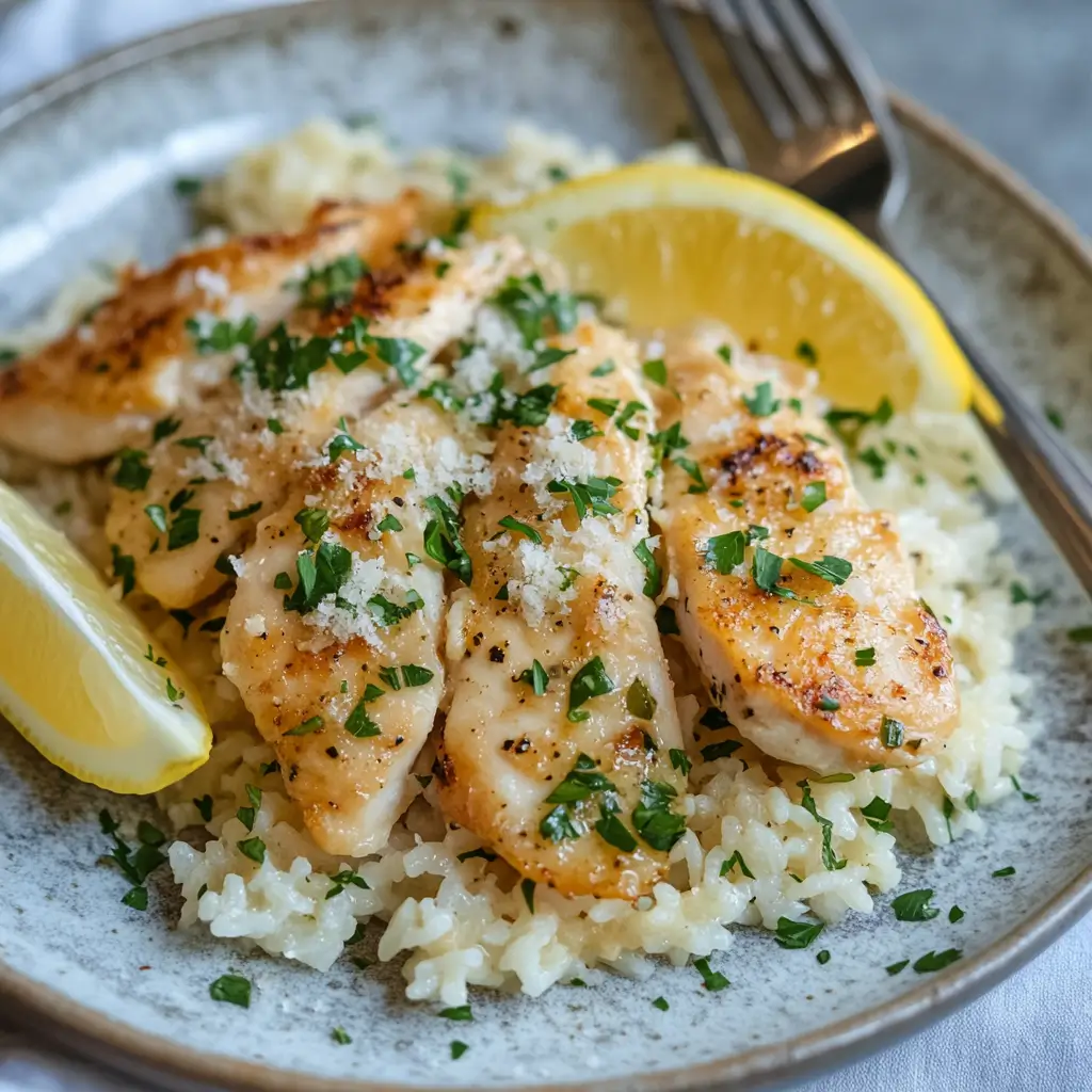 Chicken Scampi with Garlic Parmesan Rice Recipe