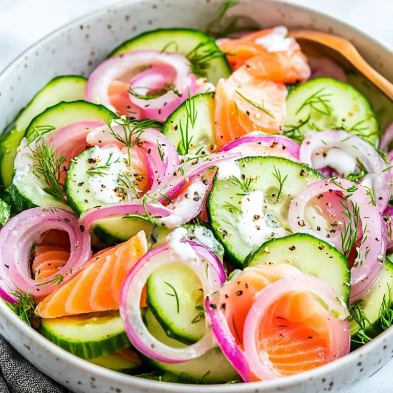 Cucumber Smoked Salmon Salad with Creamy Dill Dressing